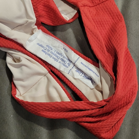 Chelsea Red Textured High Waist Bikini Bottoms SZ XS NWOT - Picture 4 of 5